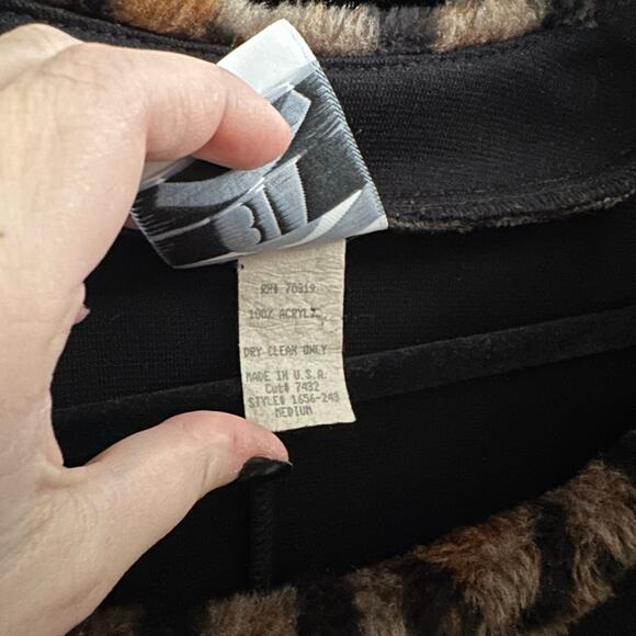 Vintage BIA Leopard Neck Mini Dress Black Size Medium - Picture 4 of 7